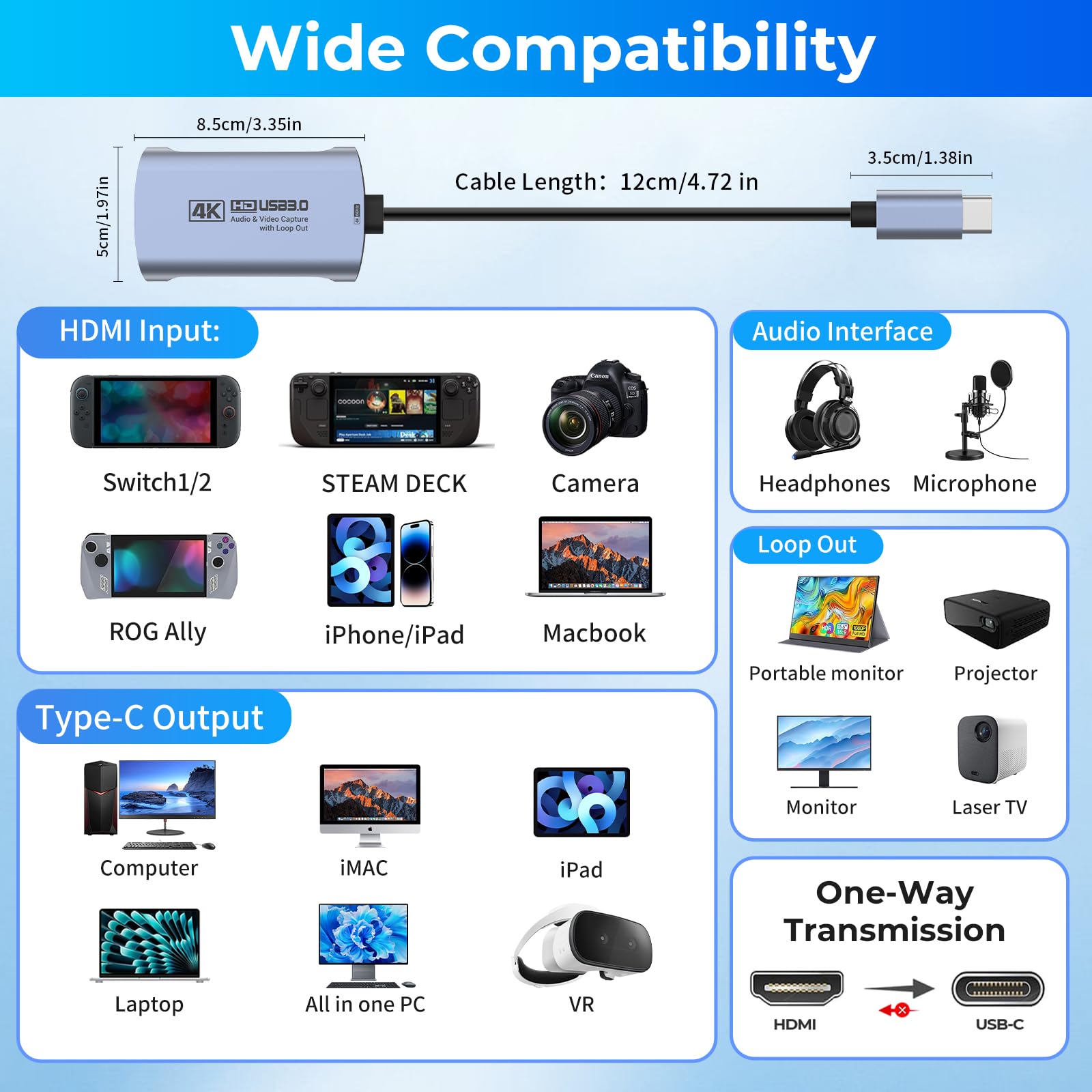Amazon.com: Guermok 4K@60FPS Capture Card for Streaming, 2K@144FPS