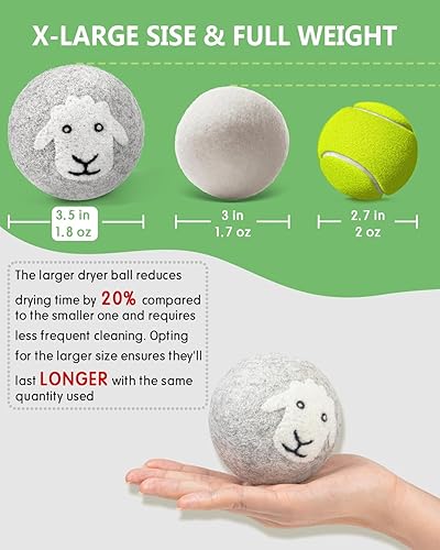Miniatura 2 de Bolas de lana para secadora  Paquete de 6 ovejas  Suavizante de tela natural de primera calidad  Bolas de lana que sustituyen a las hojas de