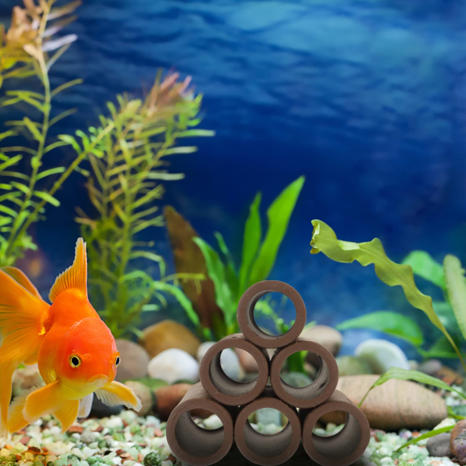 POPETPOP Casa De Peces 5 Juegos Peces De Cerámica De Acuario Tanque Mascota Pecera Refugio De Peces Esconder Criar Decoración De Paisaje Cueva del Acuario Decoraciones De Peceras 2 Piezas * 5