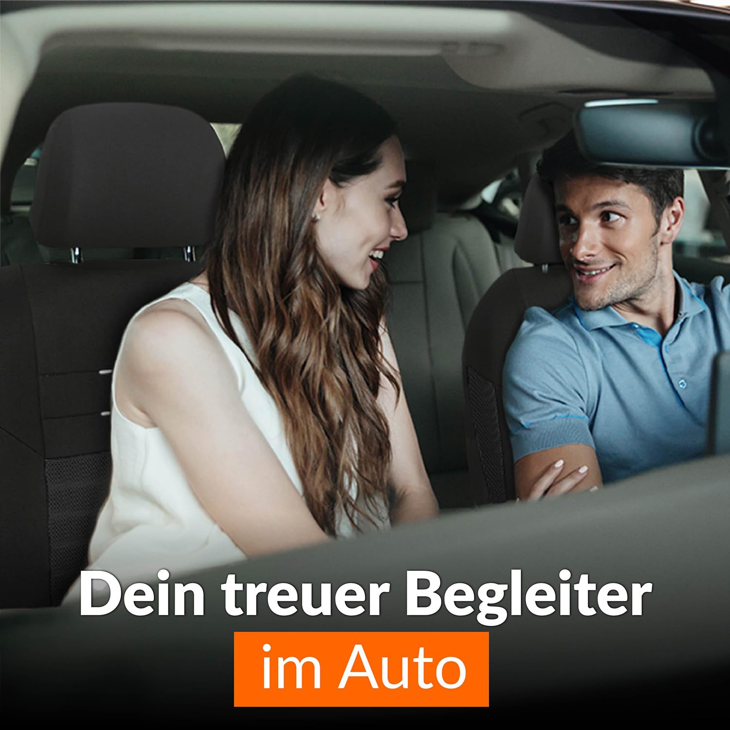 Upgrade4cars Autositzbezüge Vordersitze Grau Schwarz | Autositzbezug Set Universal | Autoschonbezüge für Fahrersitz & Beifahrer