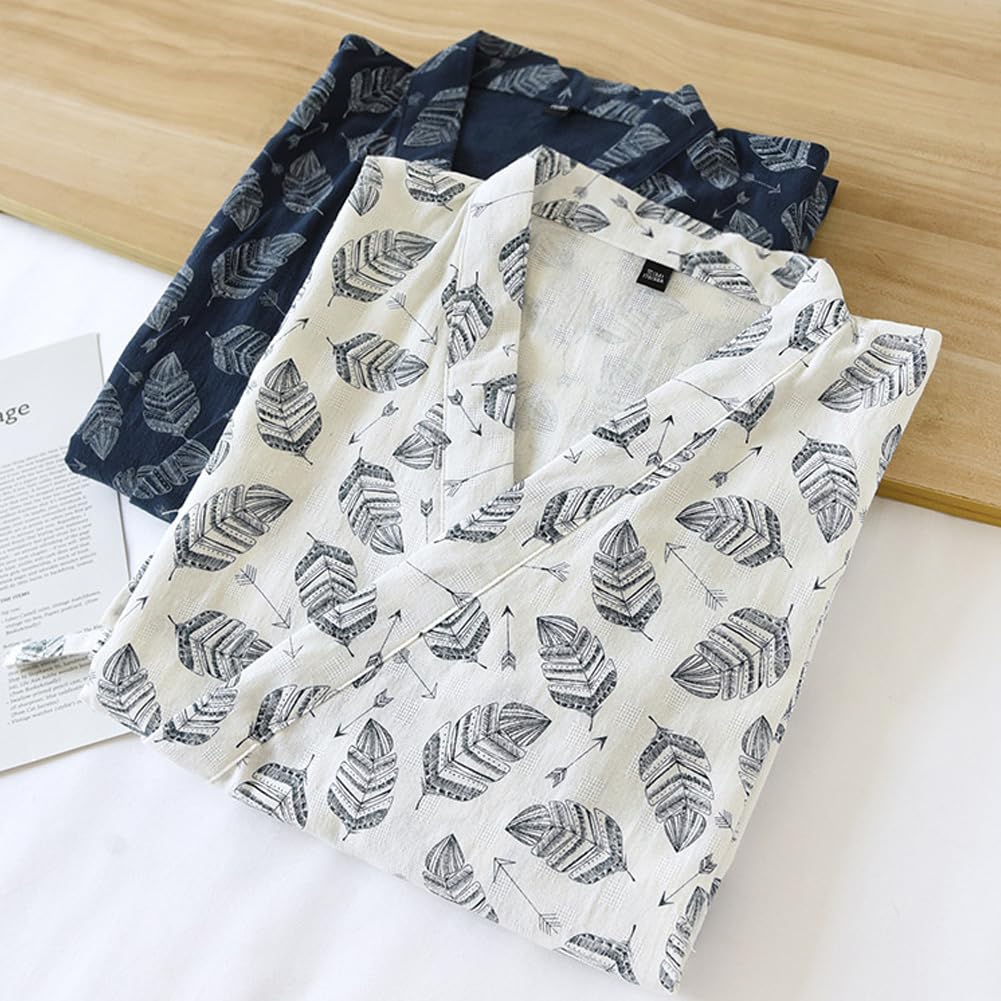 FANCYPUMPKIN Peignoir en coton Yukata kimono japonais pour hommes