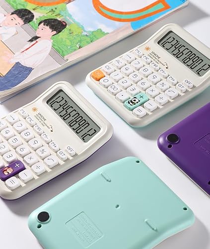 Miniatura 3 de UNIONE Calculadora con pantalla LCD brillante escritorio de mano de doble alimentación Color Negocios oficina escuela secundaria negro
