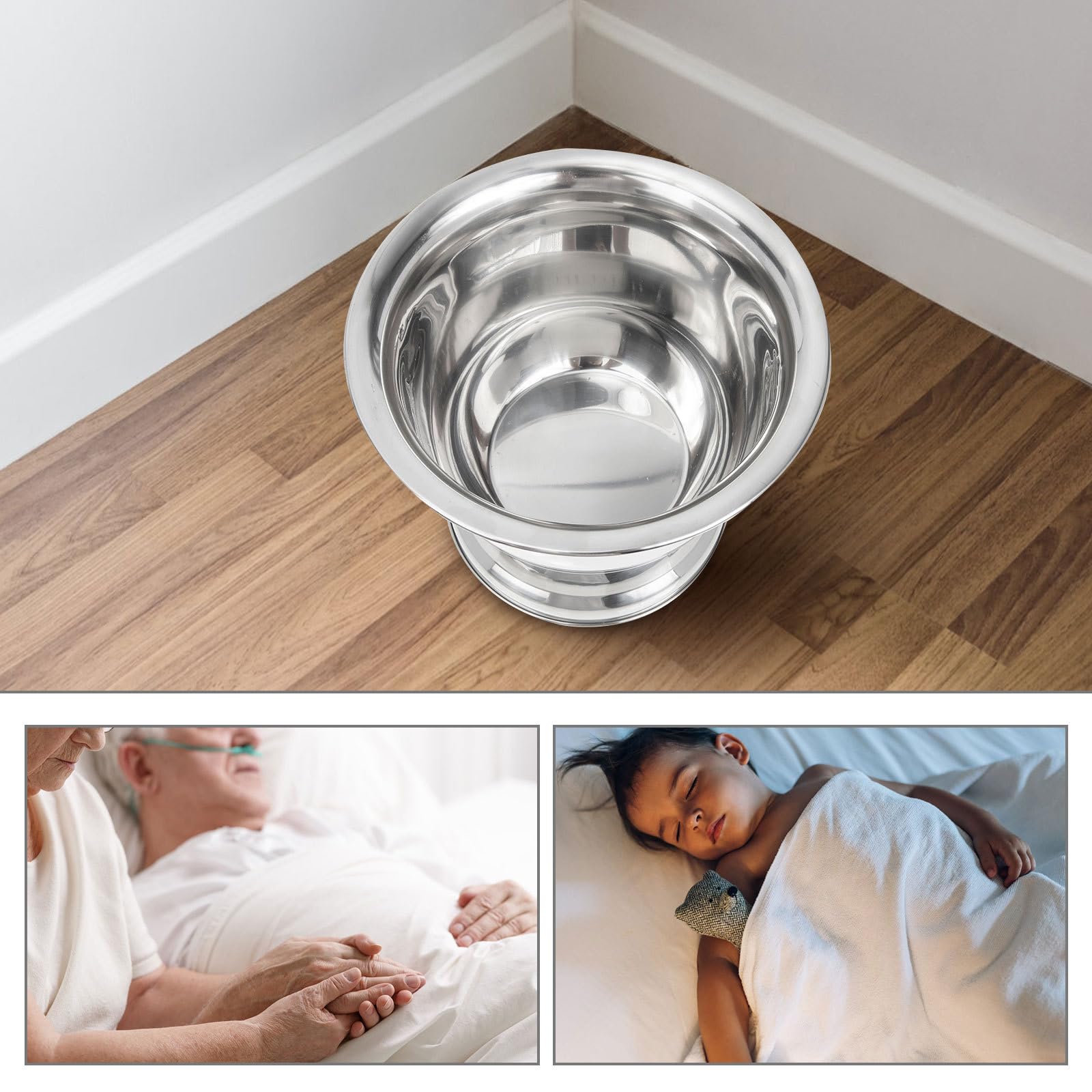 Edelstahl Urinal mit Griff und Deckel Robustes und Leicht zu Reinigendes Töpfchen für Ältere Menschen und Kinder Tragbares Badezimmer Zubehör