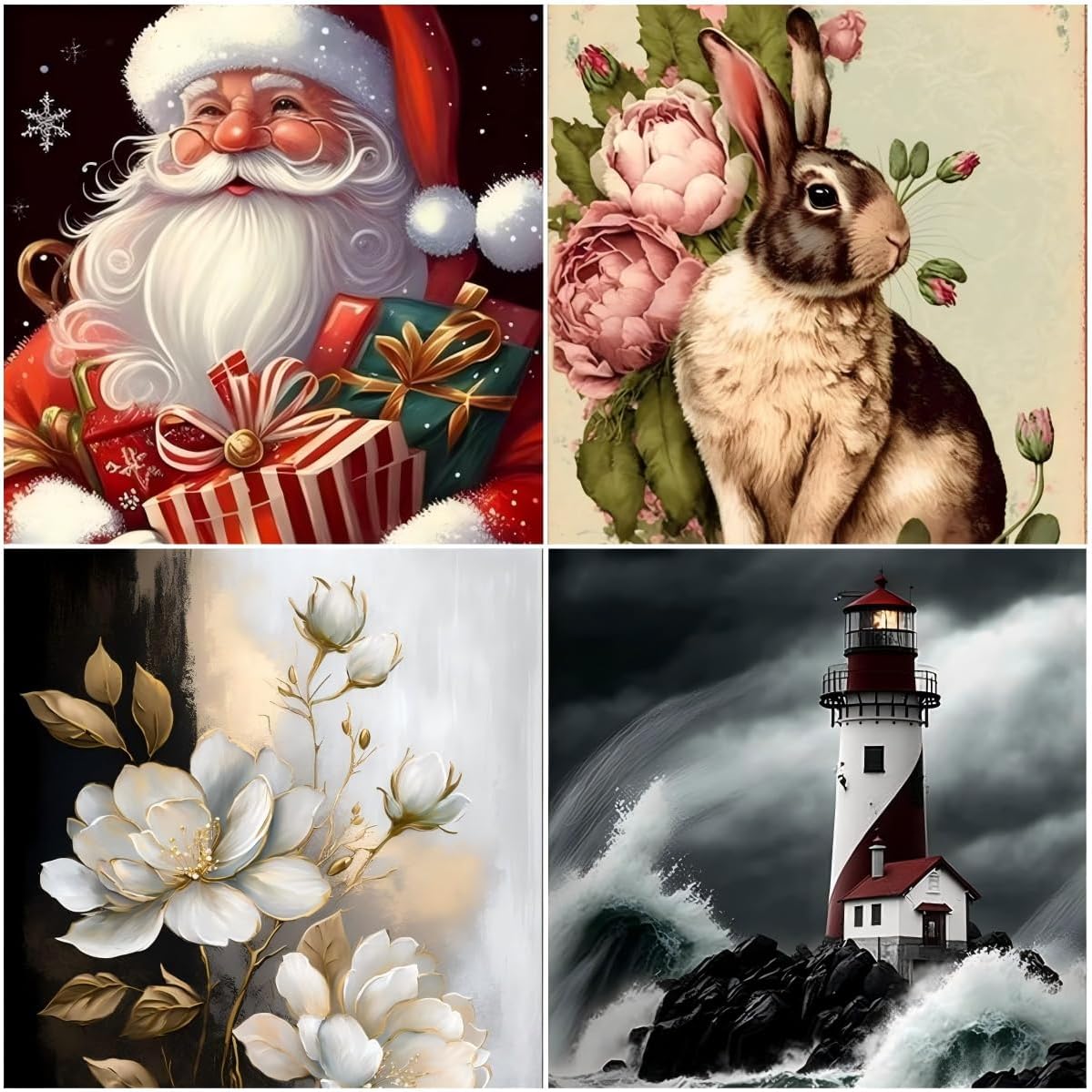 Santa Claus with Gifts Diamond Art Kit, Christmas Theme DIY Painting Craft 16 X 20 Inch 40 X 50 Cm