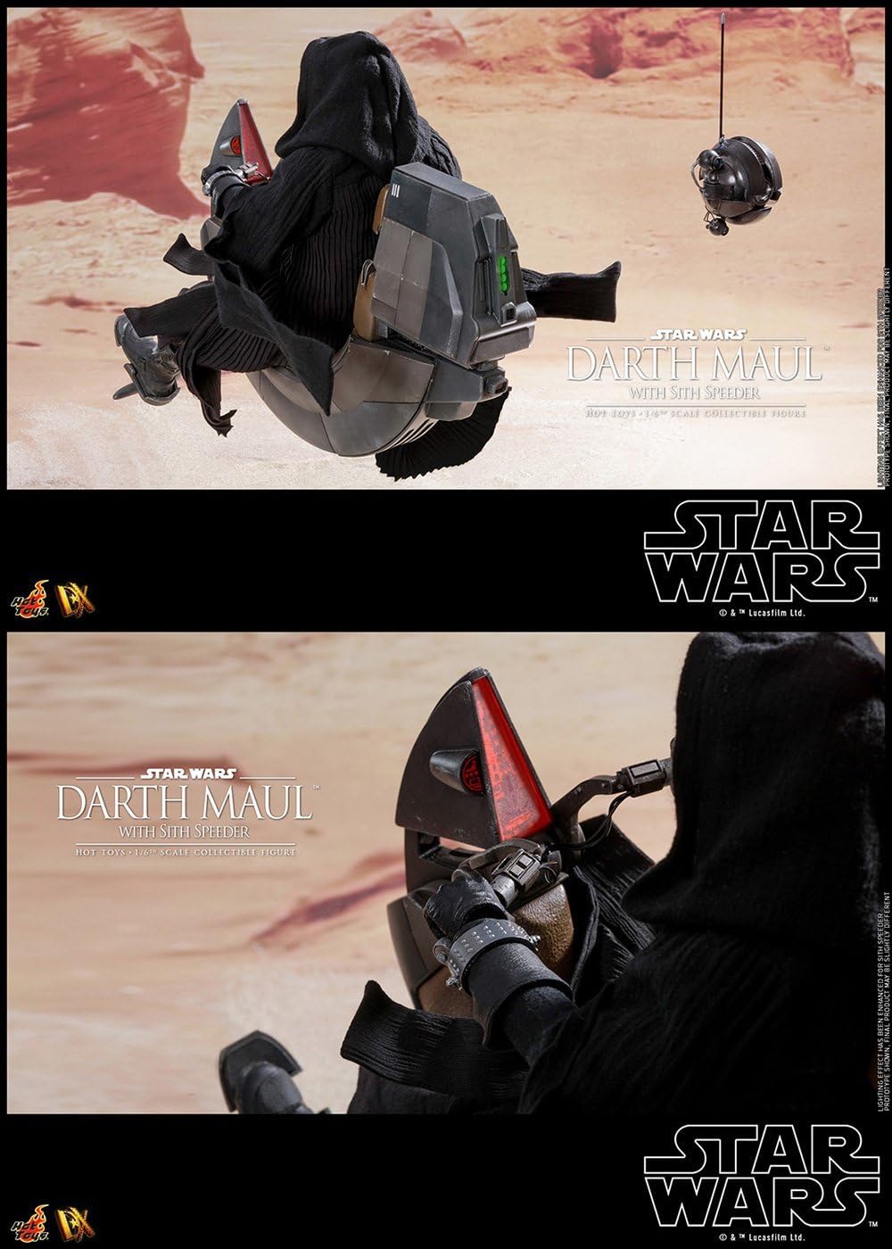 Hot Toys Star Wars The Phantom Menace 12 Inch Figure Deluxe 1/6 Scale Series - Darth Maul with Sith Speeder 903737