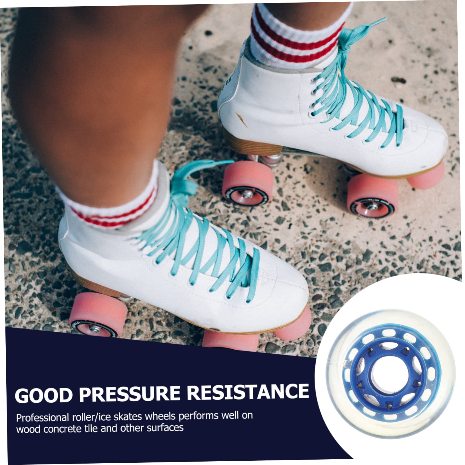 KESYOO 4Pcs Roller Skate Wheels High Elastic Replacement Wheels for Inline Skating Transparent Color Durable Skate Supplies for Skates and Accessories