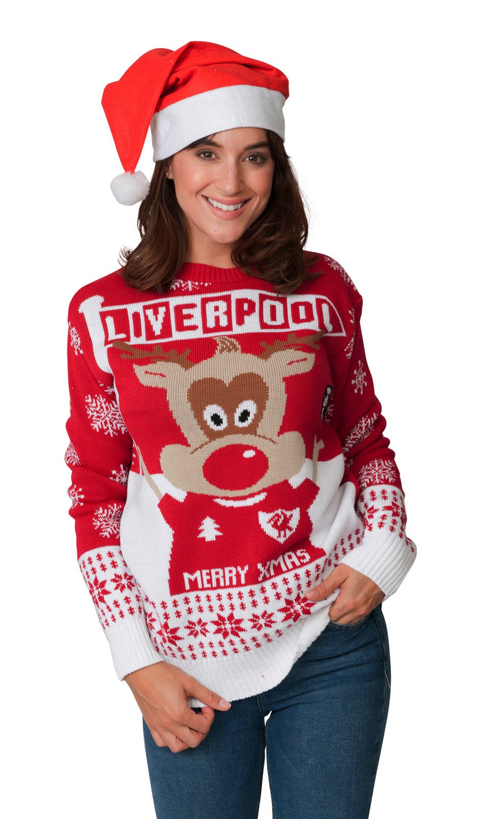 Hsa Women's Liverpool Christmas Xmas Jumper Football Sweater Mens Unisex Novelty Jumpers First Christmas As Mr And Mrs Jumper Ugly