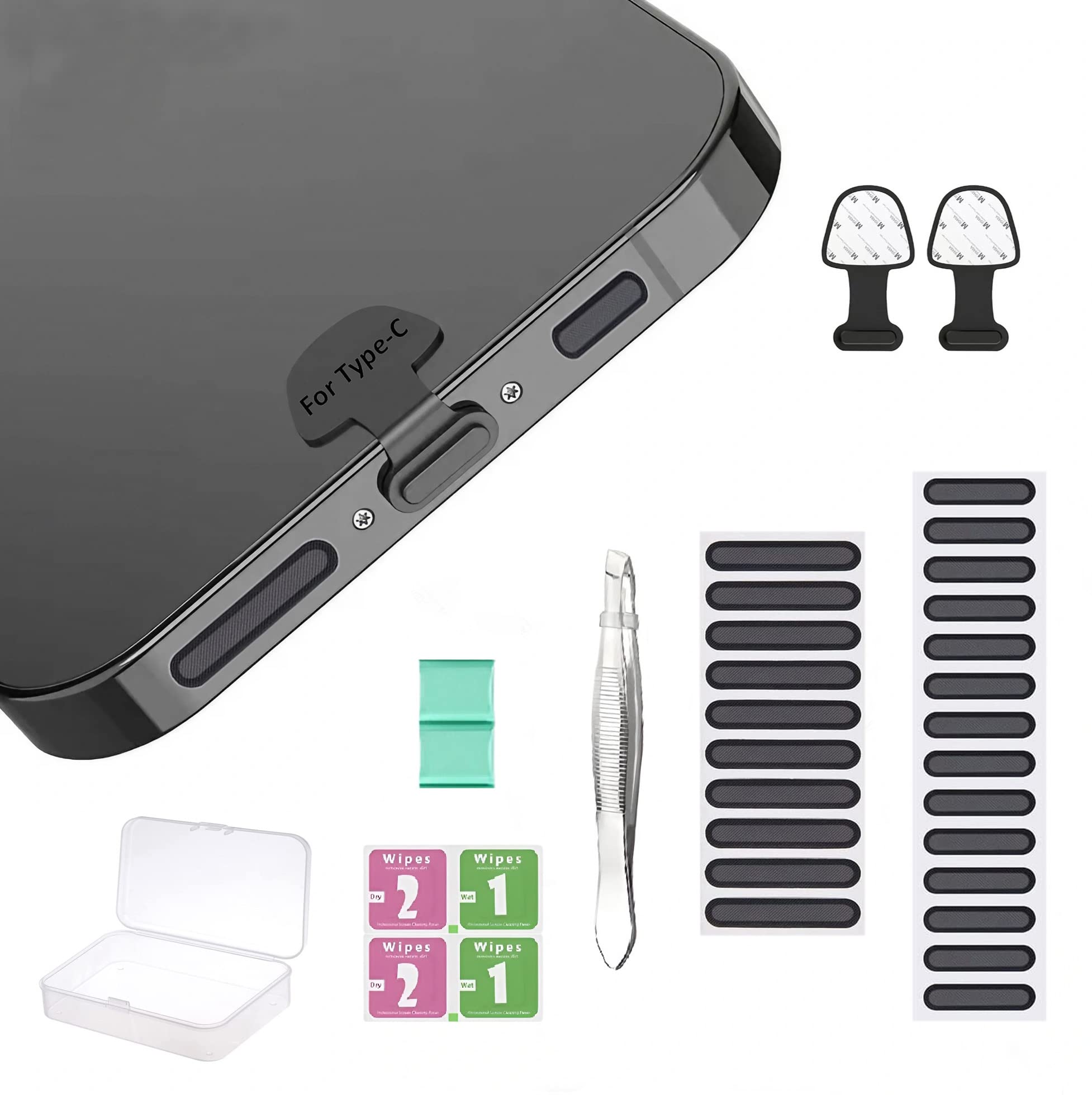 WISKA® Mobile Phone Anti Dustproof Adhesive Metal Mesh Net Dust Speaker Protection Jali Stickers Cleaning Kit for iPhone & Universal Protector Accessories [24 x Dust Protector, 2 x Type C Port Plug] (B0BNG626KT) Amazon Price History, Amazon Price Tracker
