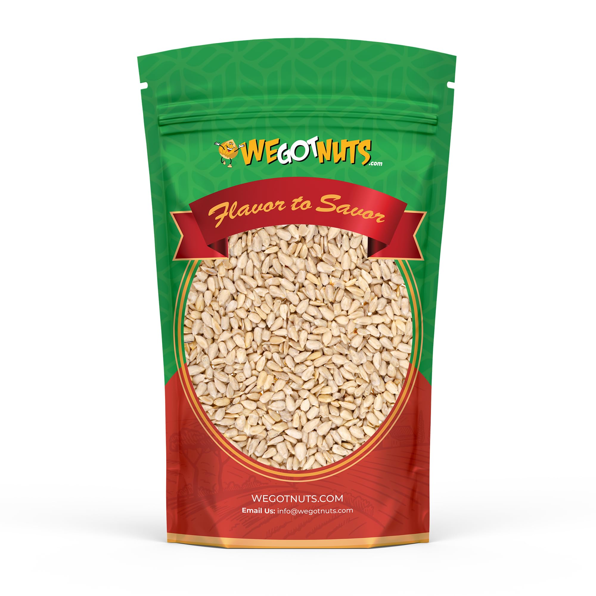 Raw Sunflower Seed Kernels by We Got Nuts - Premium Quality Kosher Shelled Sunflower Seeds - Natural & Healthy Fitness & Diet-Friendly Snack- Raw, Shelled & Unsalted- Air-Tight Resalable Bag- 5 lbs