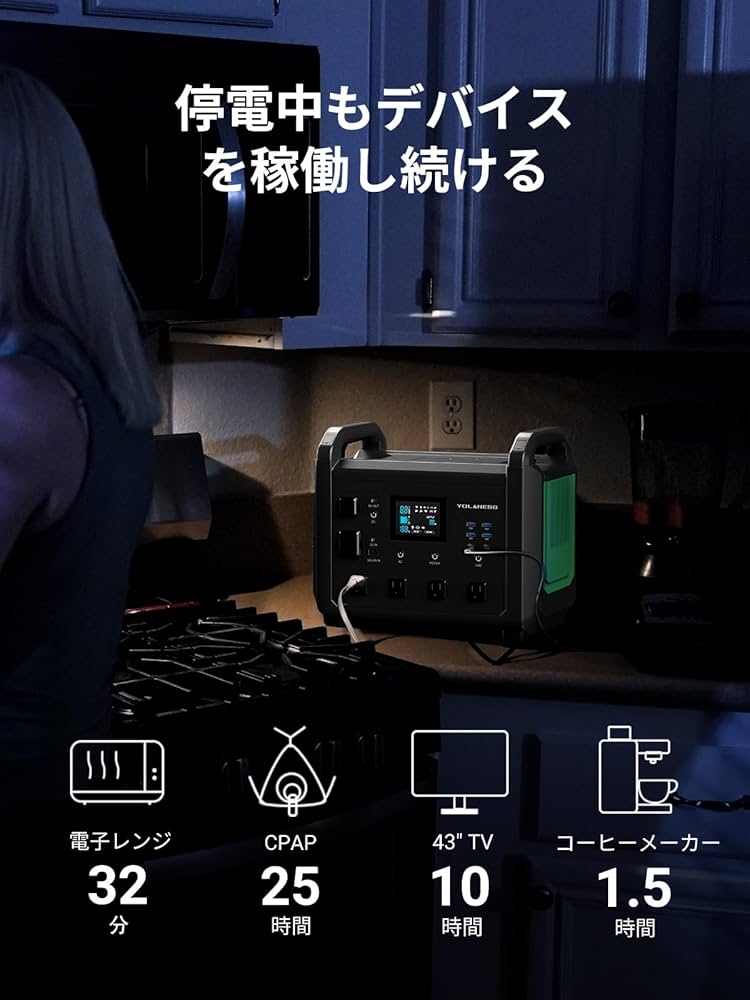 Amazon.co.jp: YOLANESSポータブル電源 1536Wh 大容量