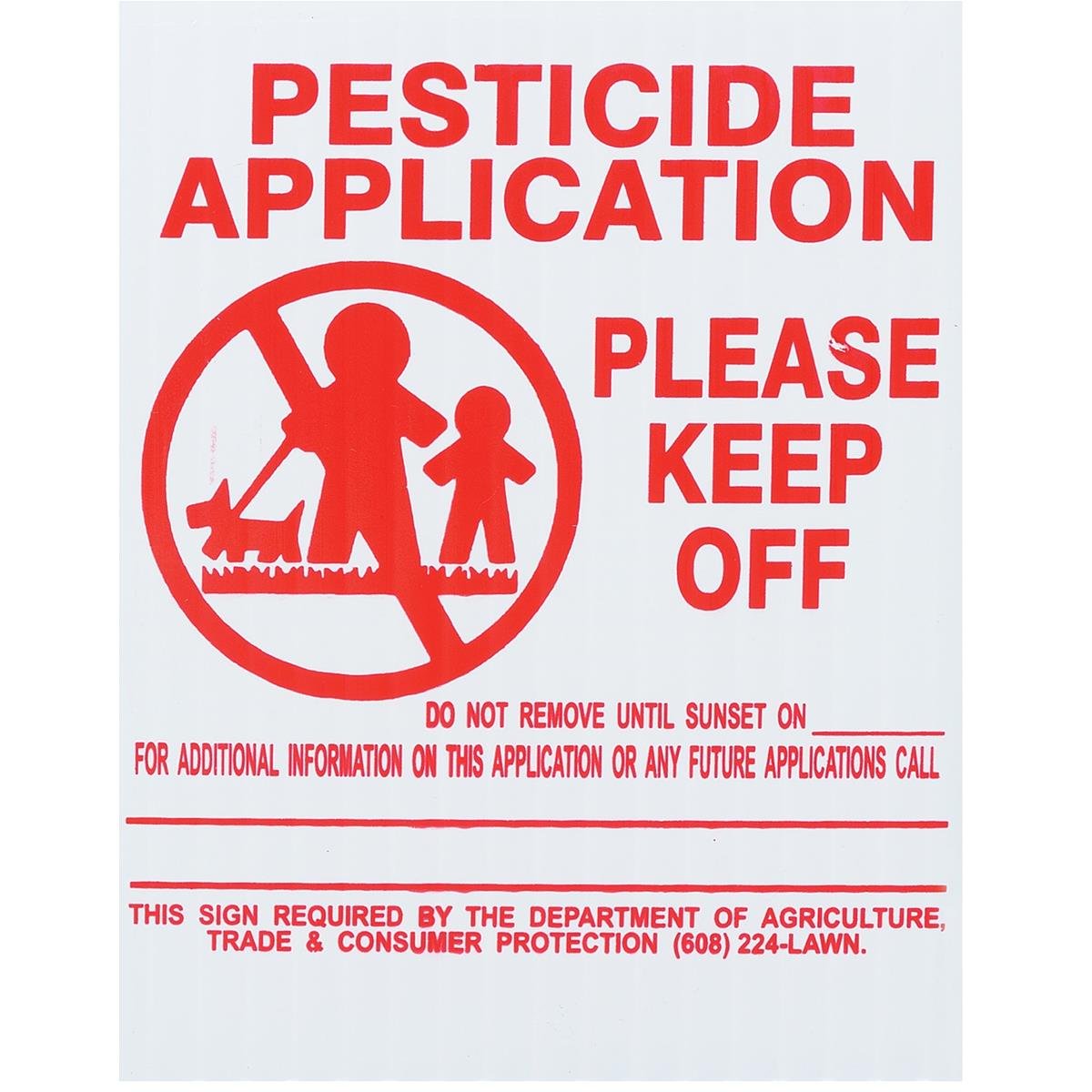 25x Gemplers Wisconsin State Pesticide Application Signs – Rigid Weatherproof Outdoor Screen-Printed Cardstock Legend Boards plus 16” PVC Holders