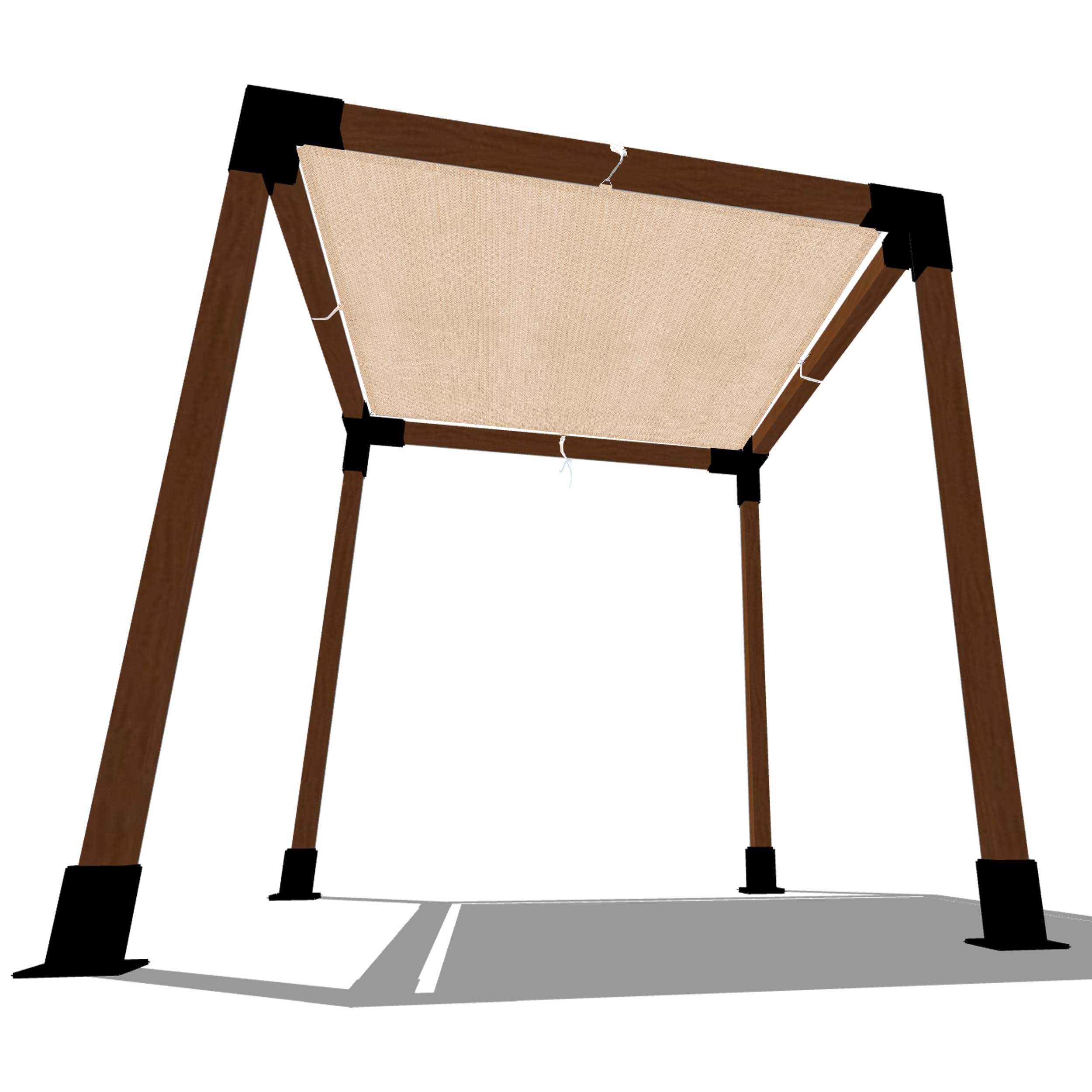 10 x 10 FT Pergola Sun Shade Cover, Pergola Replacement Shades, Patio Canopy Breathable Cloth with Heavy Duty Stainless Steel Rings (Beige)