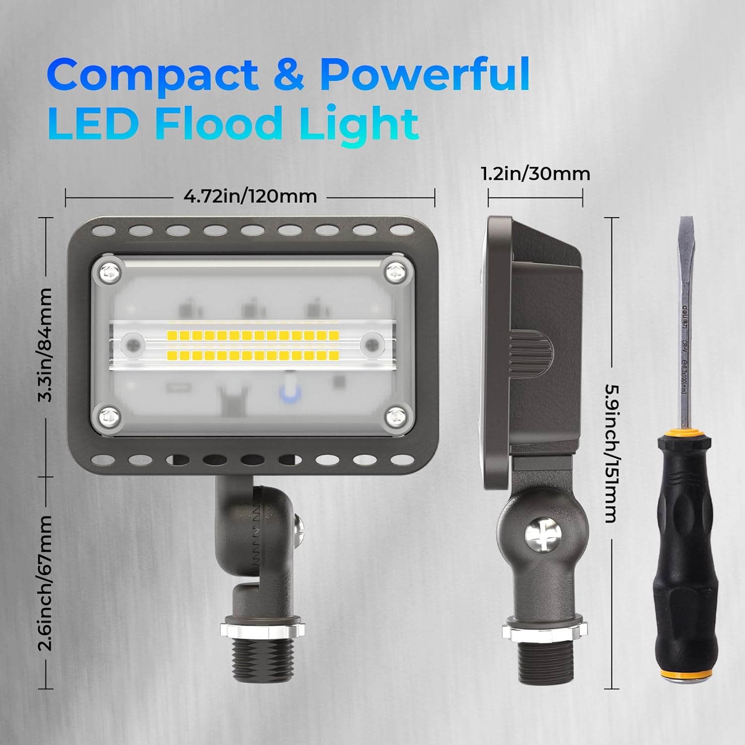 CINOTON 20W LED Flood Light 5000K 2 Pack and 20W LED Flood Light 3000K 2 Pack