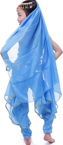 Miniatura 6 de Astage Disfraz de genio para niñas, disfraz de princesa árabe de la India, danza del vientre,