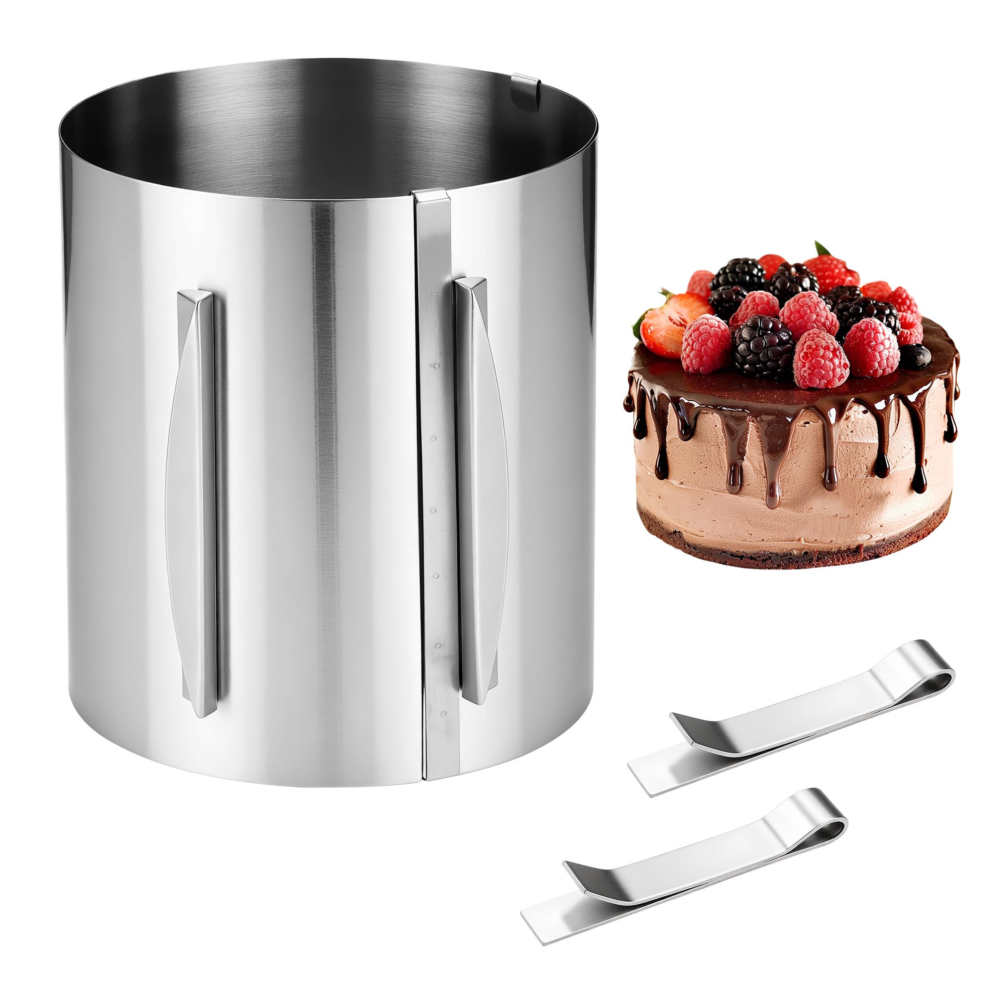 Anello Per Torta Regolabile 16-30 Cm – Cerchio In Acciaio Per Dolci Perfetti! - 2