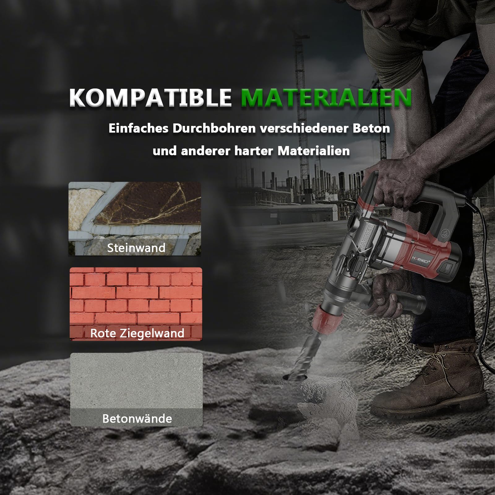 CATITO 35x350 SDS PLUS Bohrer, Schlagbohrer, Hammerbohrer, Professionelle Betonbohrer, ideal zum Bohren von Beton, Naturstein, Ziegelwand und vieles mehr