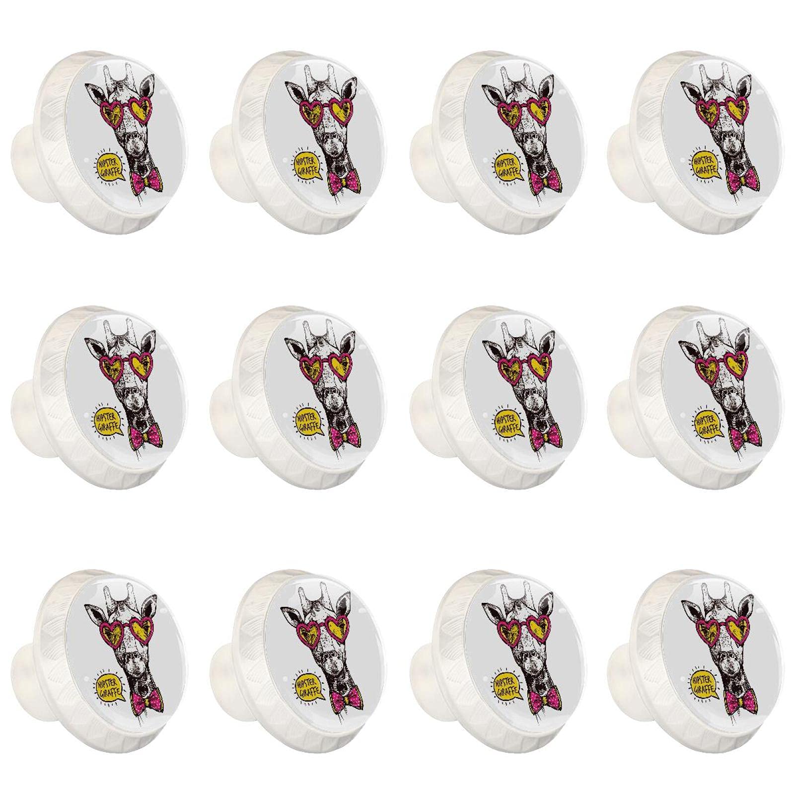 Boutons d'armoires de cuisine girafe ronds pour tiroir et commode