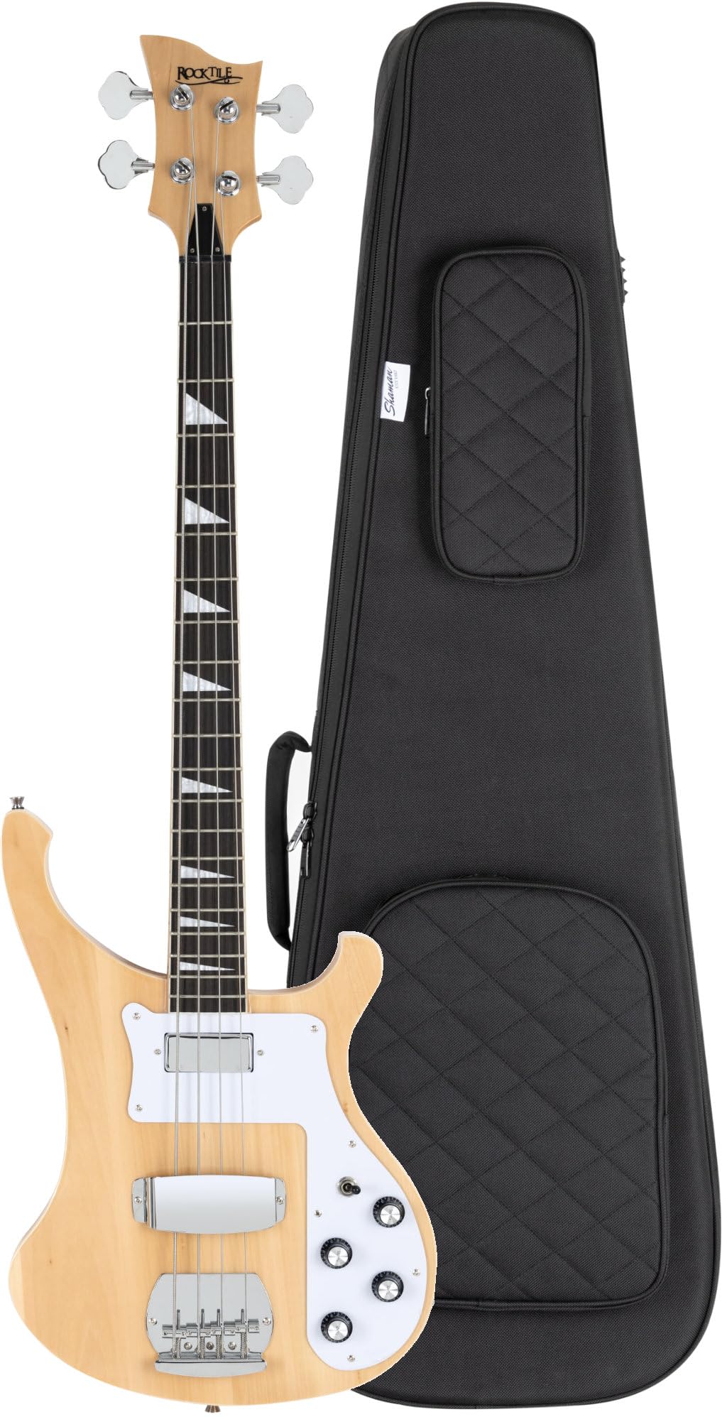 Rocktile Pro RB-400N Lumberjack Bajo Eléctrico natur Set con Funda | Serie Rocktile Pro, Modelo especial Rockin', Cuerpo: tilo, Mástil: arce, Diapasón: palisandro, Incrustaciones: perloid, 8 kg