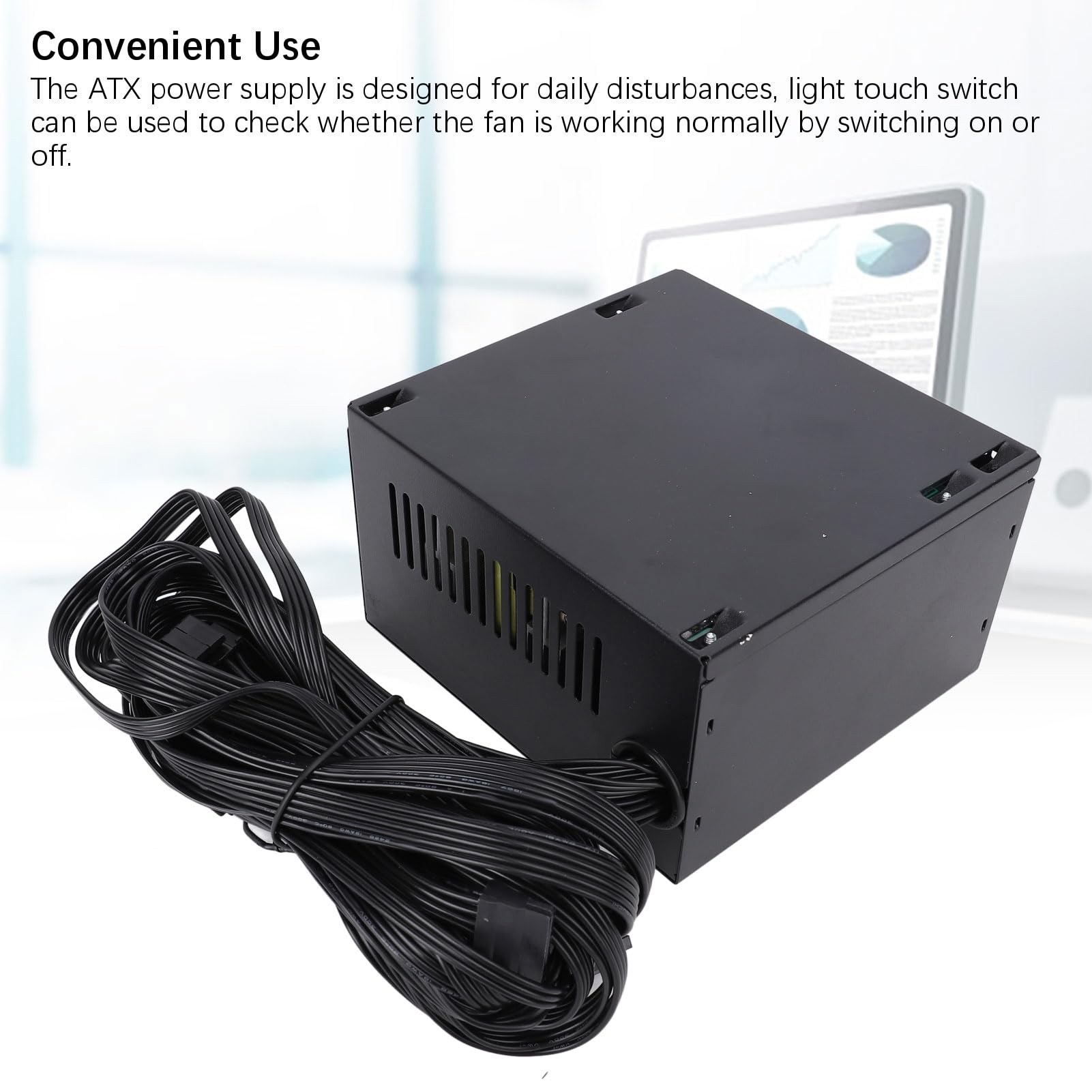 Generic Alimentatore ATX da 500 W Ad Alta Efficienza con Controllo della Temperatura per PC Desktop da Gioco in Lega di Alluminio