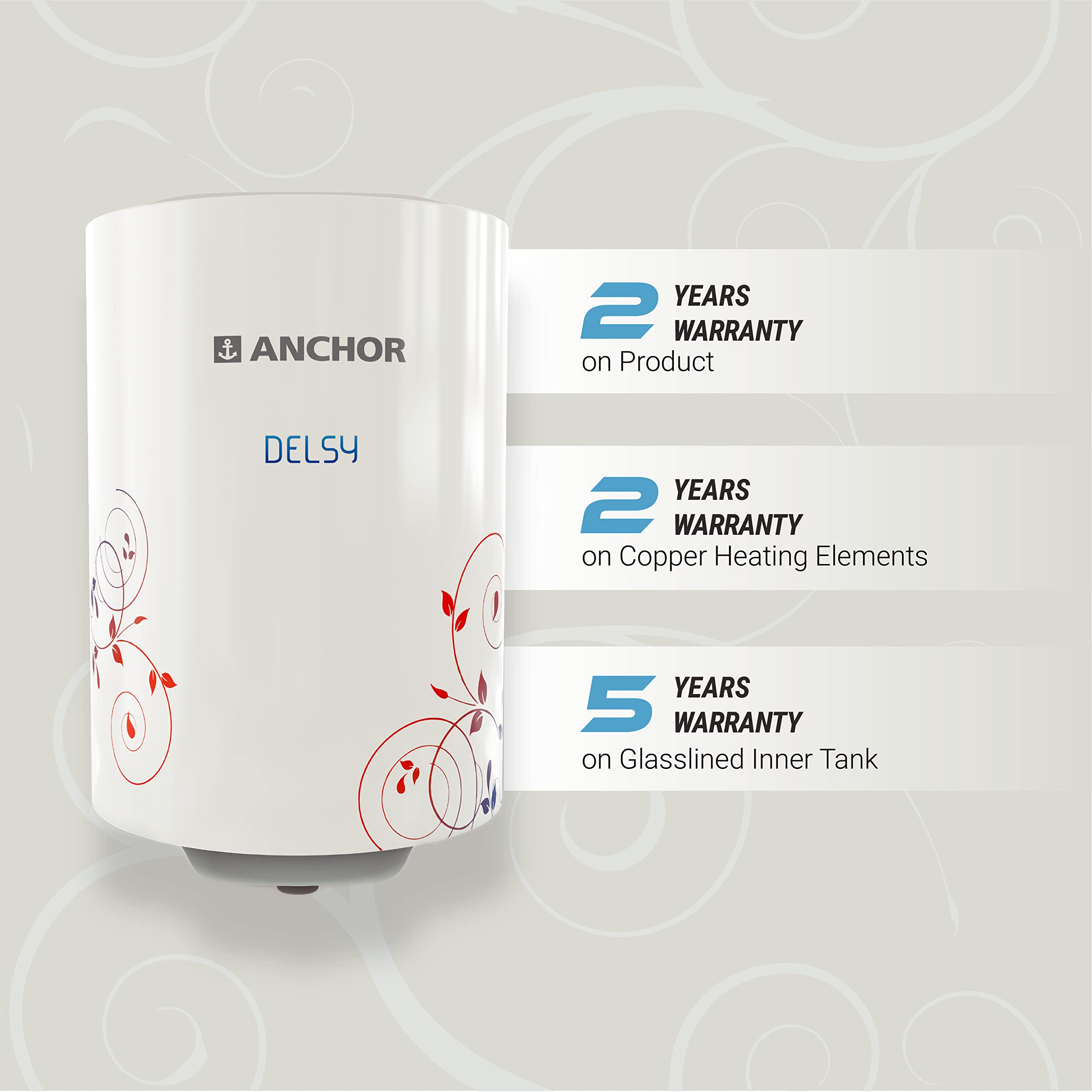 Buy Anchor by Panasonic Delsy 15L Geyser, Instant Water Heater (Geyser)  with Glassline Inner Tank, BEE 5 Star Rated Geyser with advance 4 level  safety (Free Installation) Online at Low Prices in
