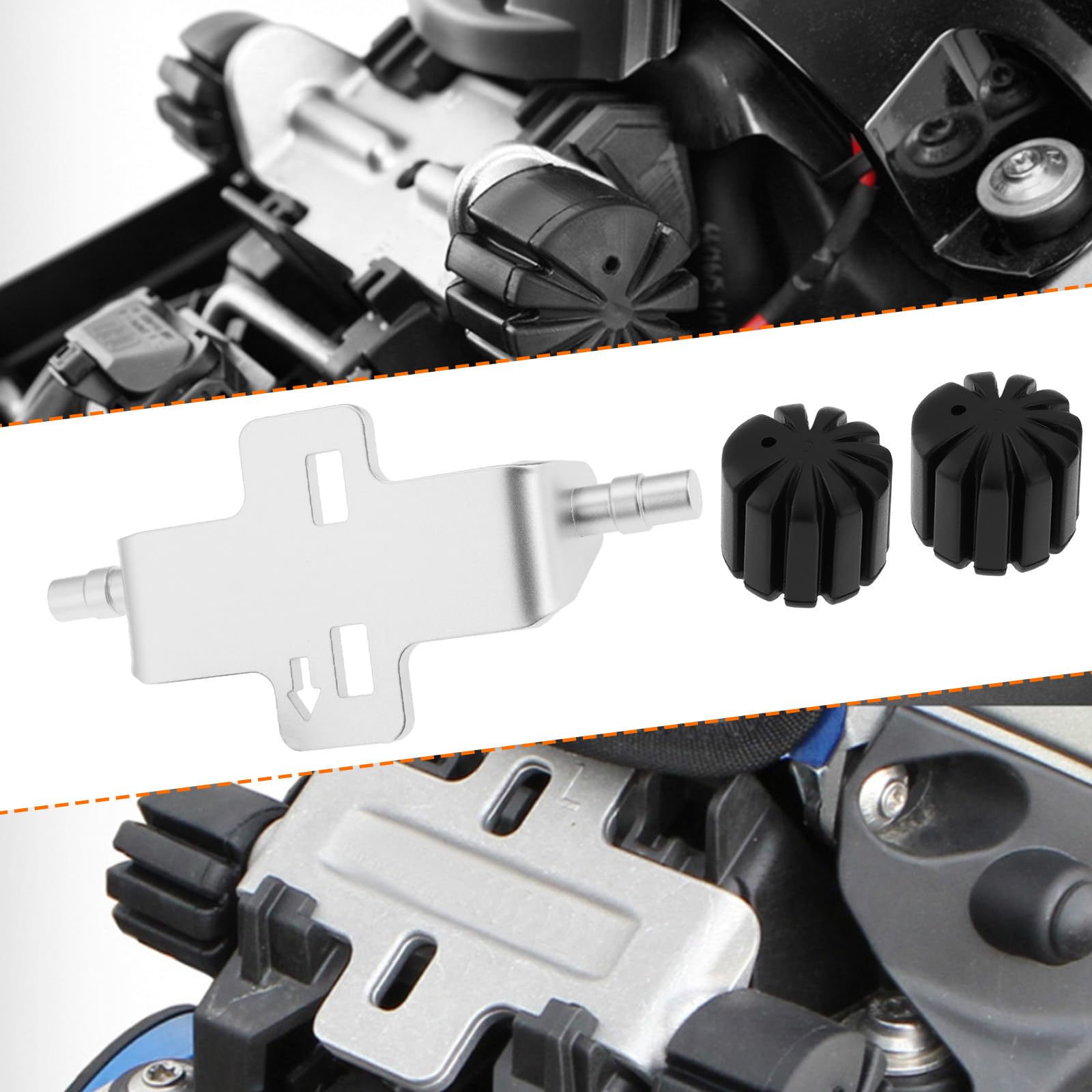 Kit d'abaissement de siège de moto réglable compatible avec BMW R1200GS LC 2013-2019 (argenté)