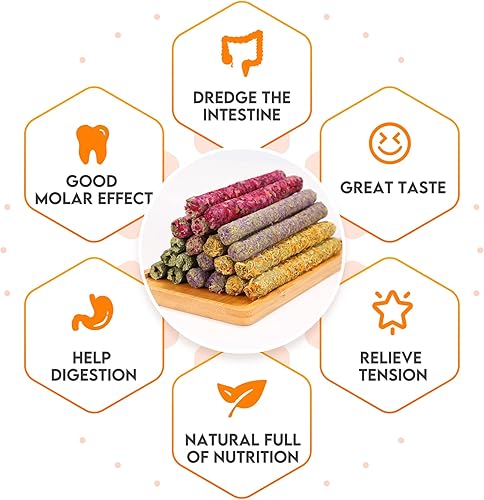 Miniatura 4 de Juguetes masticables de conejo para dientes, palitos de zanahoria Timothy Grass para conejillo de indias, hámster, chinchilla, ardilla, conejo