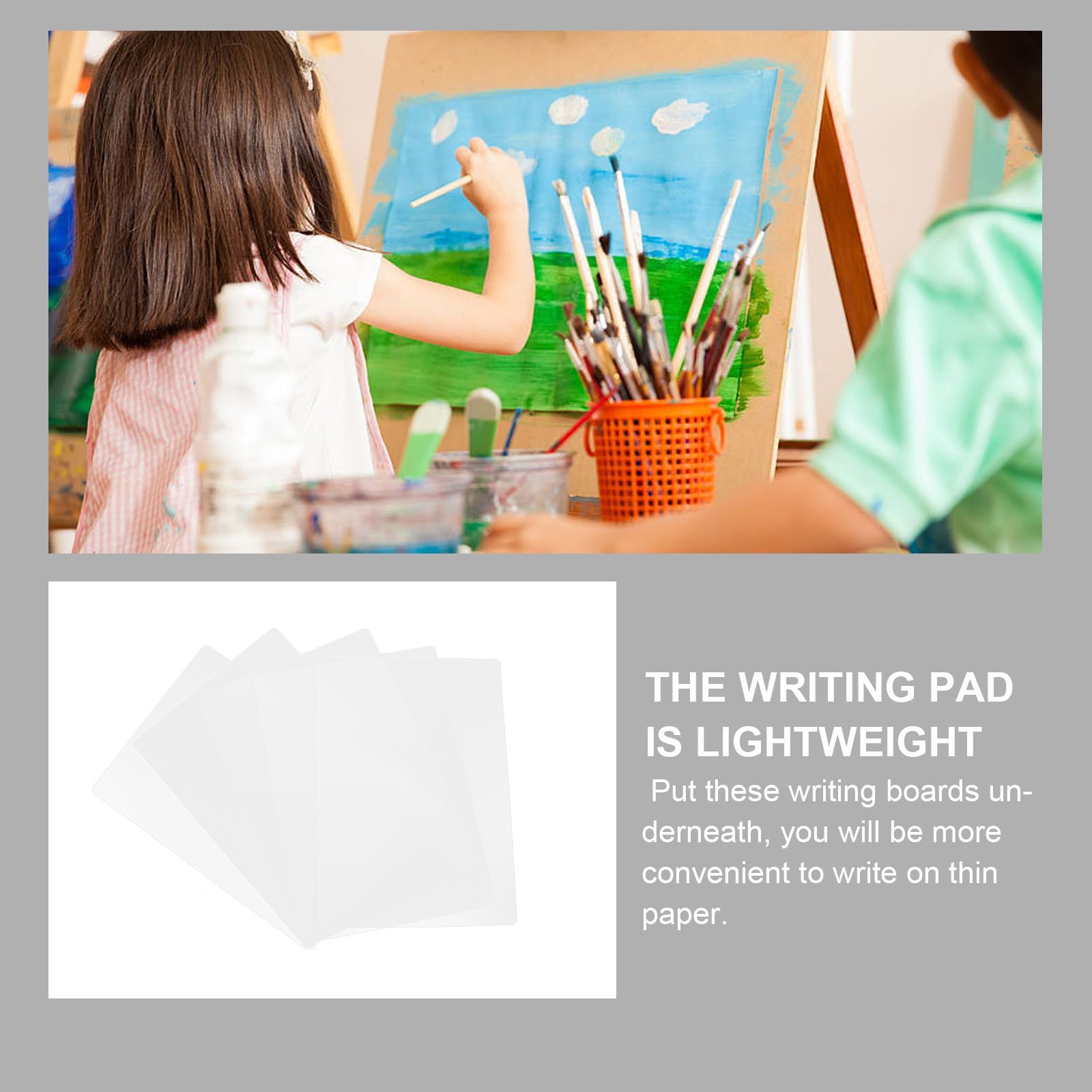 MAGICLULU Tableaux d'Écriture Antidérapants Transparents A4 Lot de 5 Plastique Fournitures Scolaires Bureau