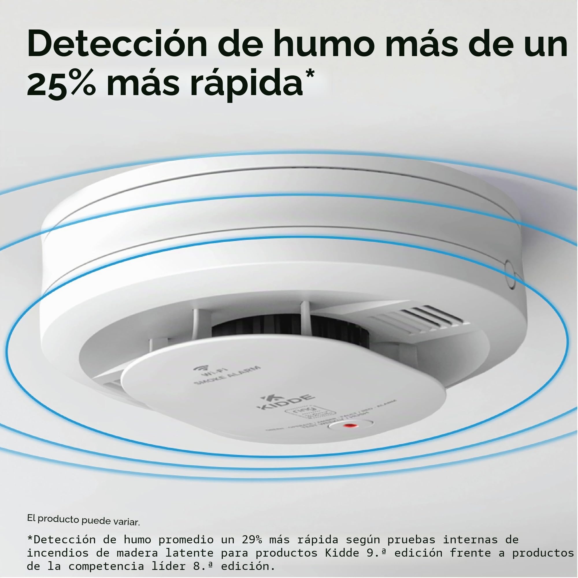 Kidde Detector de Humo Inteligente, aplicación Ring habilitada para notificaciones en Tiempo Real, interconectividad inalámbrica, Pilas AA