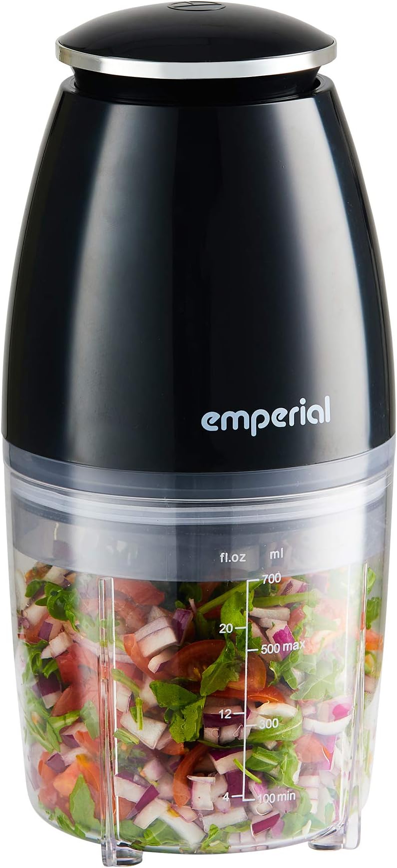 Emperial Mini Chopper, Small Electric Food Processor for Vegetable Cutting & Dicing - Chop, Mix, Blend and Puree - Stainless Steel Blades, 700ml Capacity