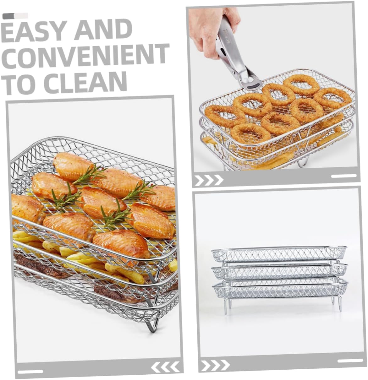 IMIKEYA Stackable Air Fryer Rack Cooking Shelf for Air Fryer Grilling High Temperature Resistant Easy to Clean for Family Meals and Cooking Accessories