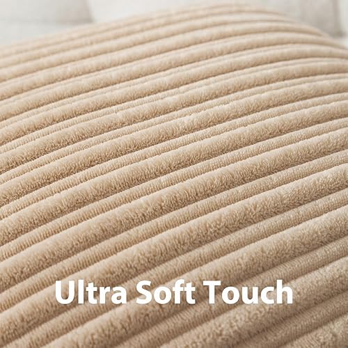 Miniatura 471 de UGASA - Juego de 2 fundas de almohada de terciopelo a rayas, funda decorativa para cojín con cremallera oculta para el hogar, sofá, dormitorio,