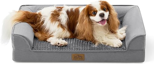 Miniatura 22 de Cama ortopédica para perros grandes y medianos, sofá para mascotas de tamaño L para perros y gatos, sofá de espuma de gran soporte en forma de U con