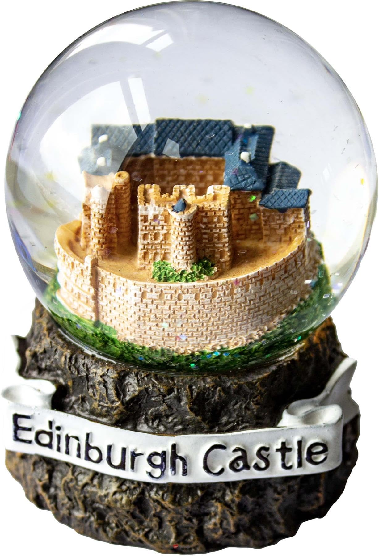 I LUV LTD Scottish Waterball Small Snow Globe with Edinburgh Castle Design, Resin Figurine and Moulded Base