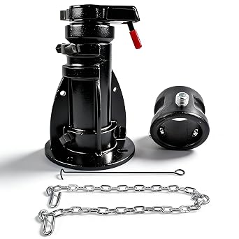 C5G1216 12"-16" Adjustable Height Cushioned 5th Wheel to Gooseneck Adapter, for Camper/RV/Trailers Kingpin Box, Towing Capacity 20000 Lbs, with Safty Chain