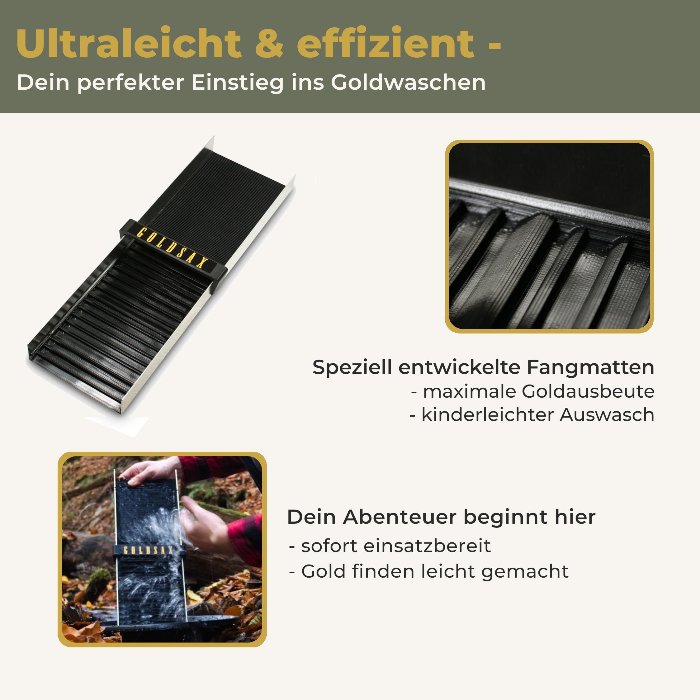 Scout Goldwaschrinne, Gold Sluice Box für Prospektion