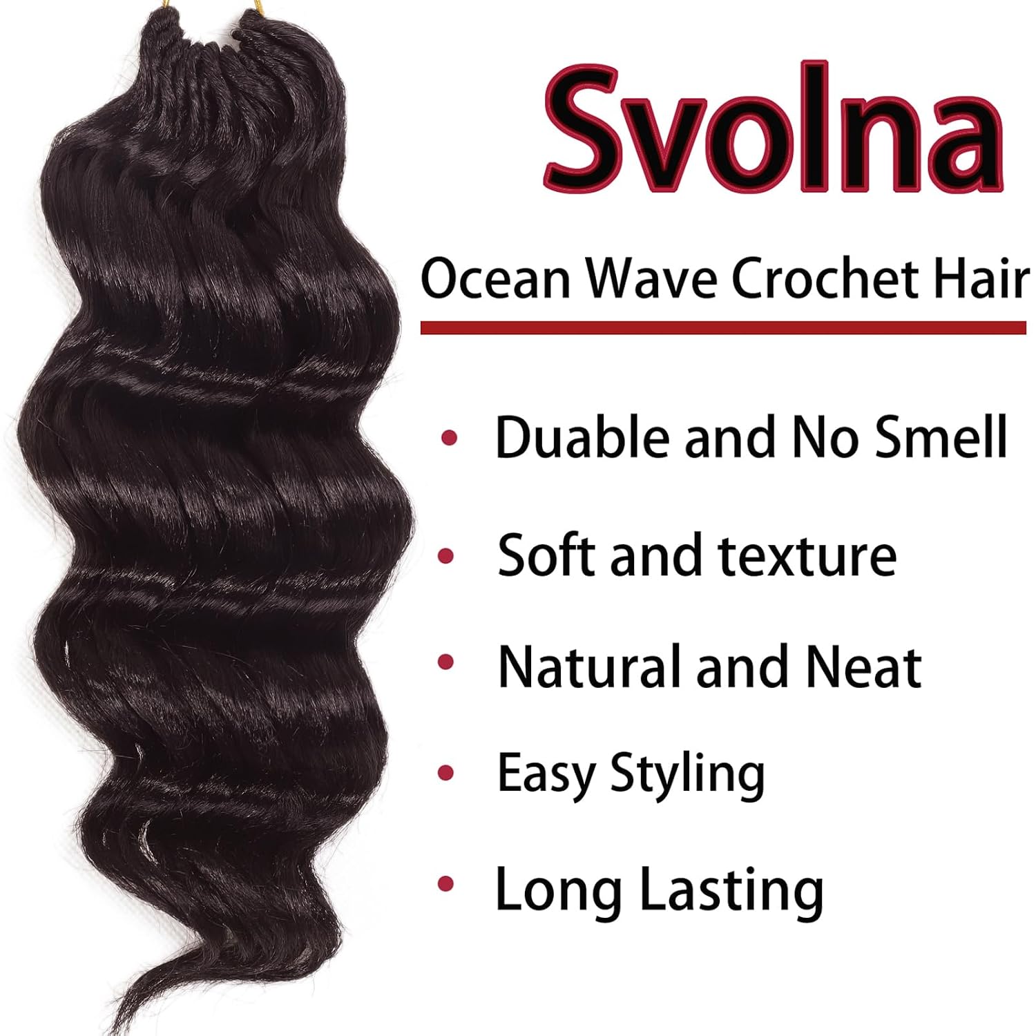 Dark Brown Ocean Wave Crochet Hair 9 Inch Curly Crochet Hair Ocean Wave 7 Packs Deep Wave Short Wavy Crochet Braids Hair Extensions for Women Water Wave