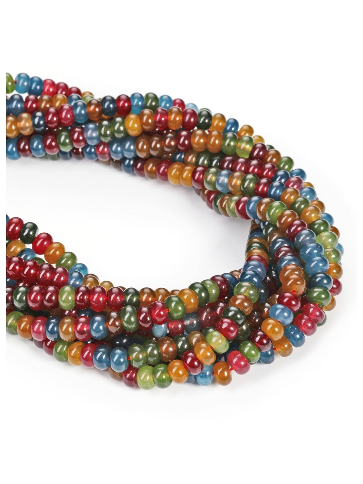 CrystalTears 8x5mm Colorful Tourmaline Crystal Beads for Jewellery Making 70-76pcs Rondelle Loose Gemstone Beaded Natural Abacus Disk Stone Beads for DIY Bracelet Necklace Earrings Crafting Gifts