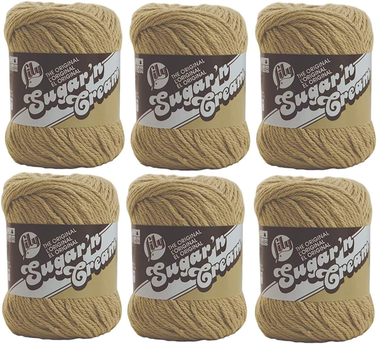 Lily Sugarn Cream Yarn Bulk Buyolids (6-Pack) Jute 102001-82