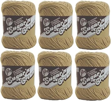 Lily Sugarn Cream Yarn Bulk Buyolids 6-Pack Jute 102001-82