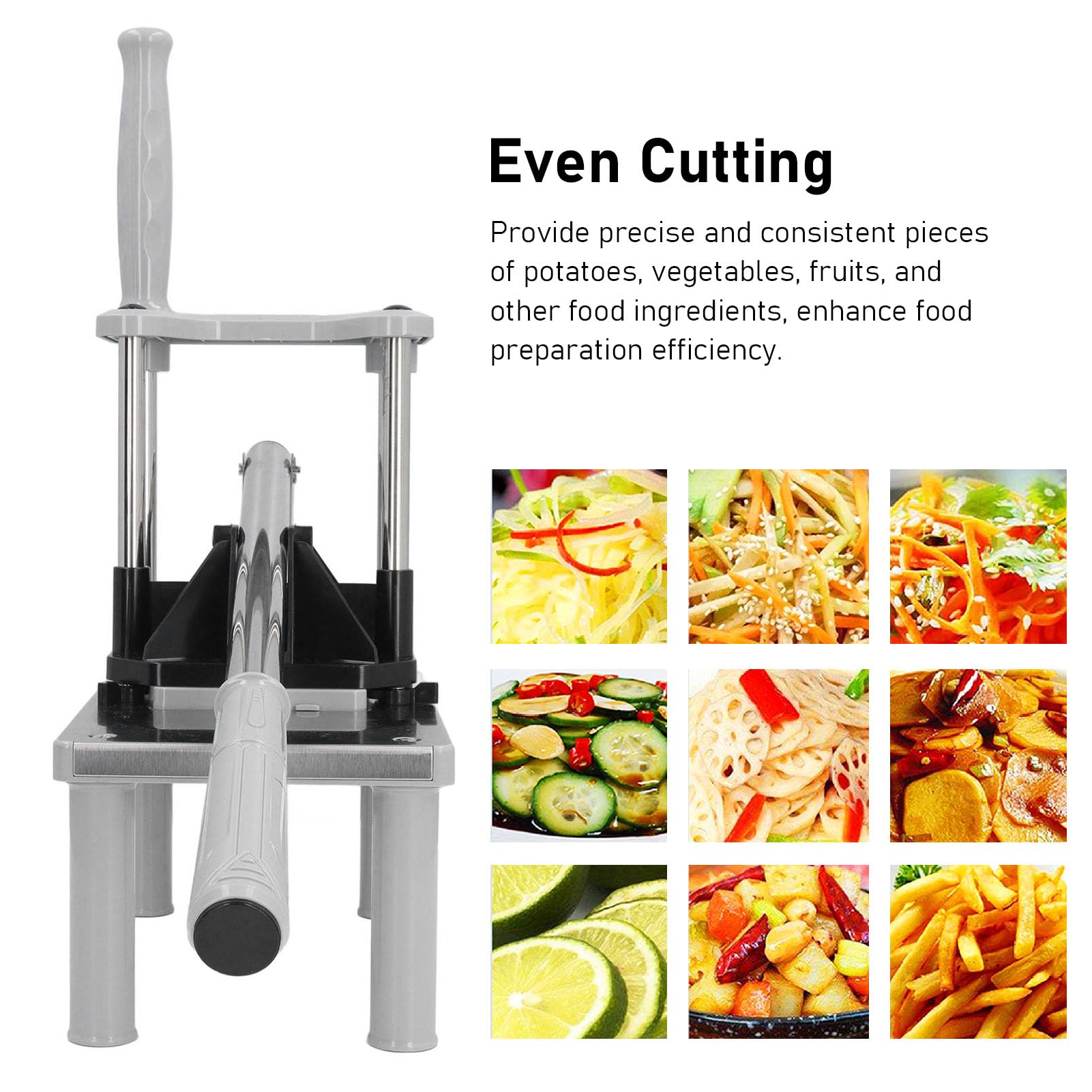 TOPINCN Cortador de Verduras y Frutas con Cuchillas de Acero Inoxidable para Patatas Fritas, Picador de Patatas para Cocina Hogar, Diseño de Prensado Fácil para Corte Preciso y Consistente