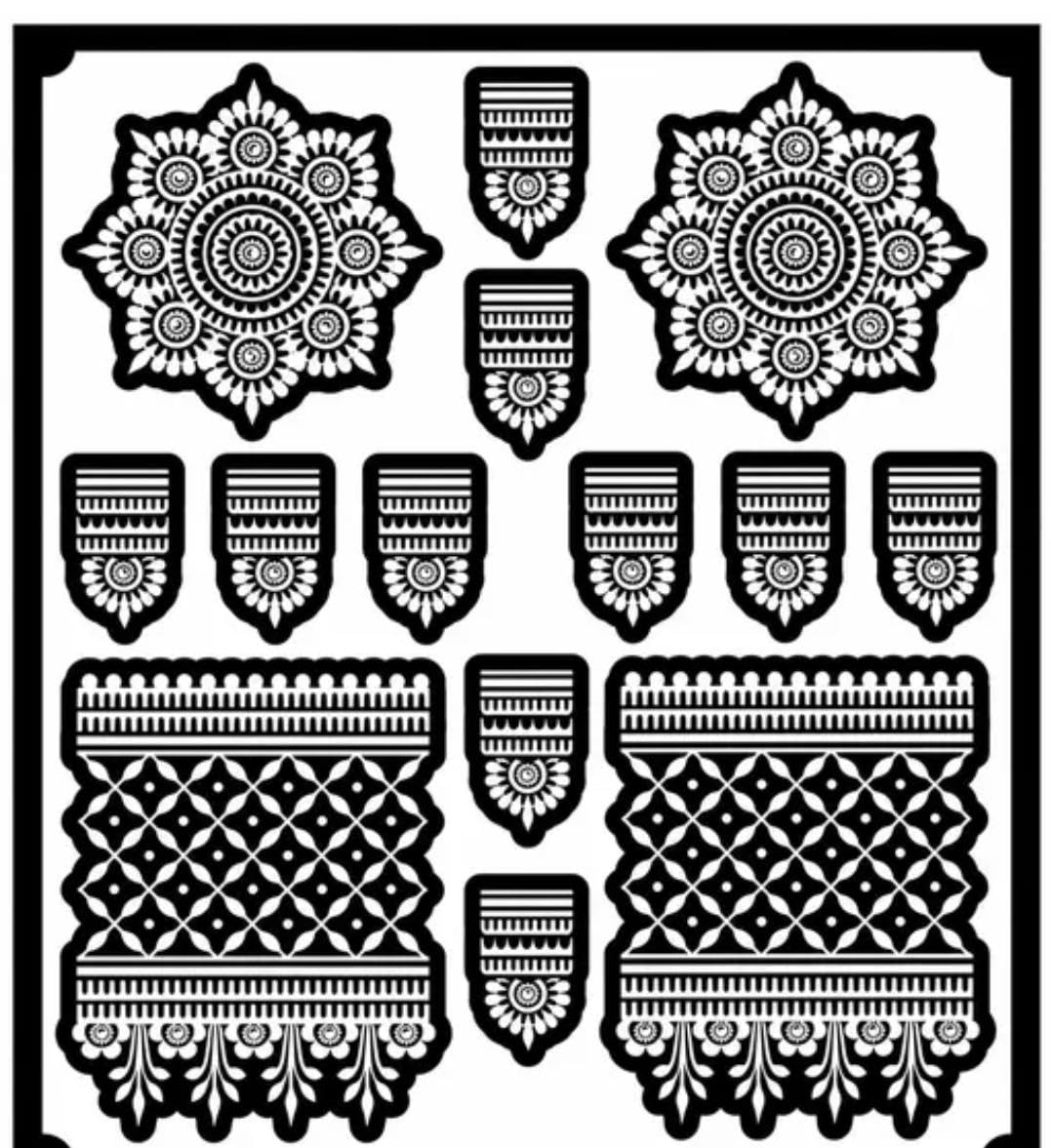 Mehndi Tattoo Stencils for Hands | Reusable Henna Stencil Stickers for Women & Girls | Easy-Use Arabic & Floral Mehndi Design Templates | Temporary Tattoo Stencils for Festivals, Bridal, Karwa Chauth & Eid-image-28