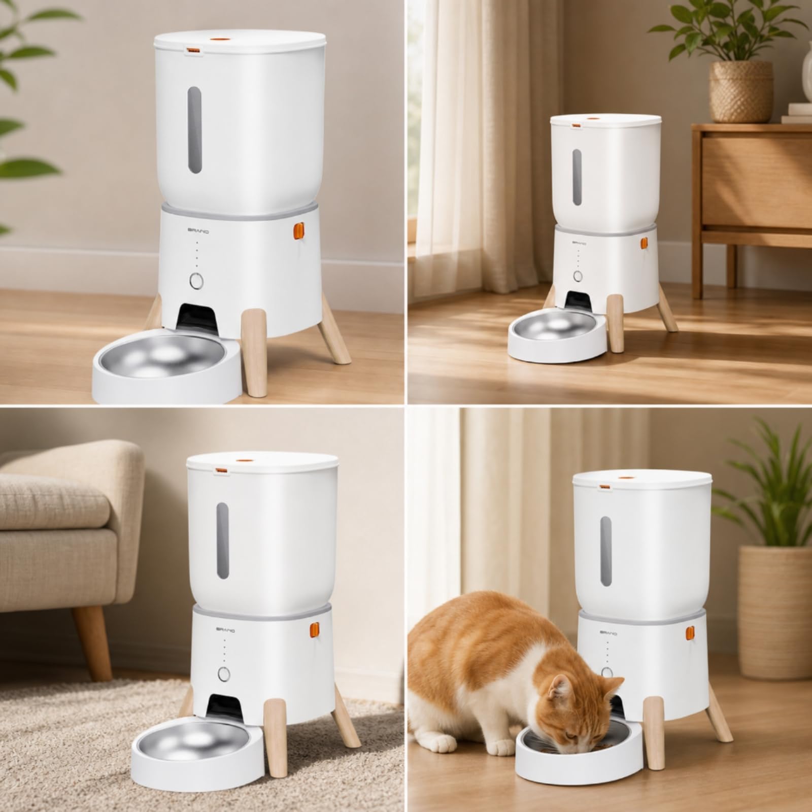 Mangiatoia Intelligente con Ciotola Automatico Mangiatoia Automatica Igienico Distributore di Cibo con Ciotole per