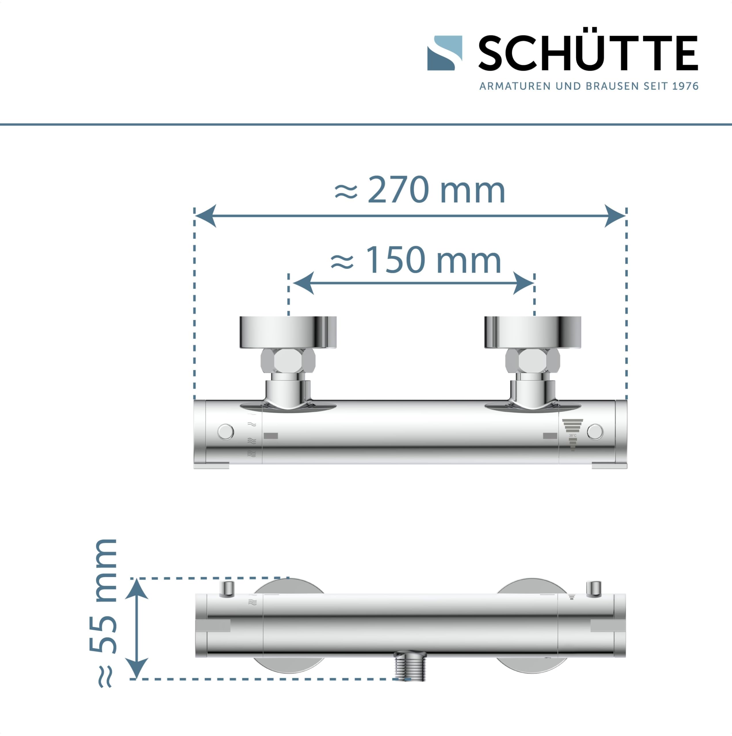 SCHÜTTE Robinet mitigeur thermostatique douche London