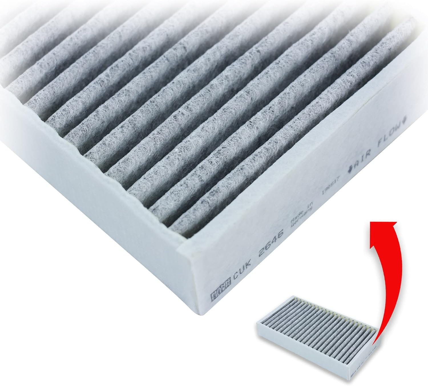 Mann Filter CUK 2646-2 Automotive Cabin Air Filter with Activated Carbon, Car & Truck Passenger Compartment OEM Filter Replacement for Mercedes Benz: ML350, GL450, R350 and more