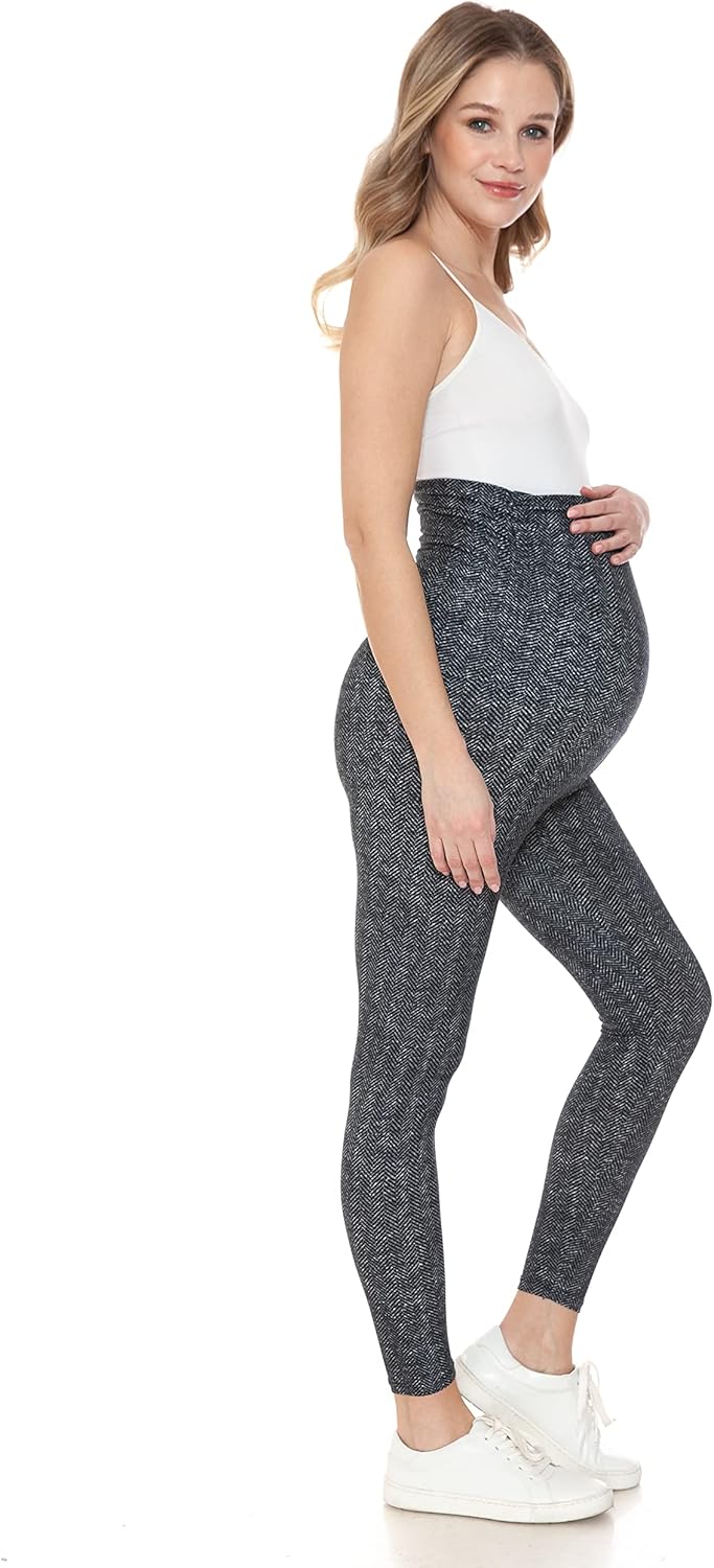 Leggings Depot Women's Maternity Leggings Over The Belly Pregnancy Casual Yoga Tights - Image 6