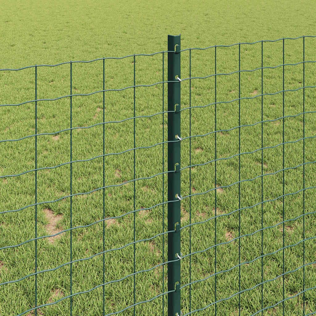 Osadzony słupek ogrodzeniowy zielony ze stali malowanej proszkowo 140 cm, 44 sztuki, wytrzymały do ogrodu, na taras, do użytku na zewnątrz, idealny do mocowania ogrodzenia drewnianego, metalu