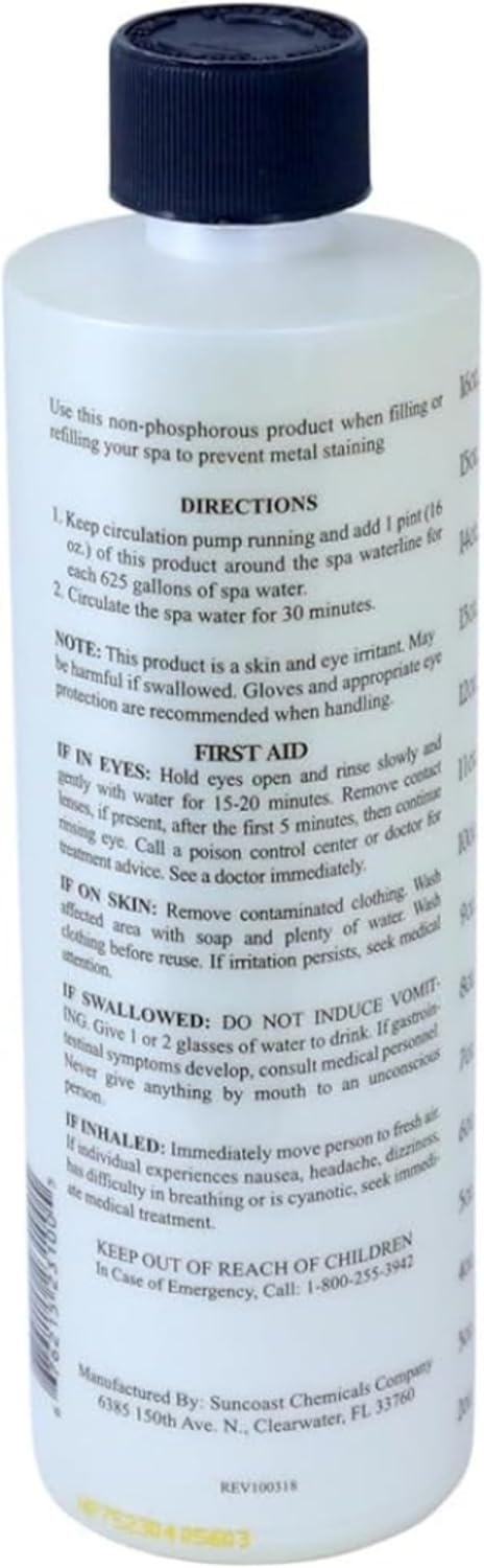 SpaChoice 1-Pint 4-Pack Premium Metal Free, Metal Gone for Spa Hot Tub, Made in USA