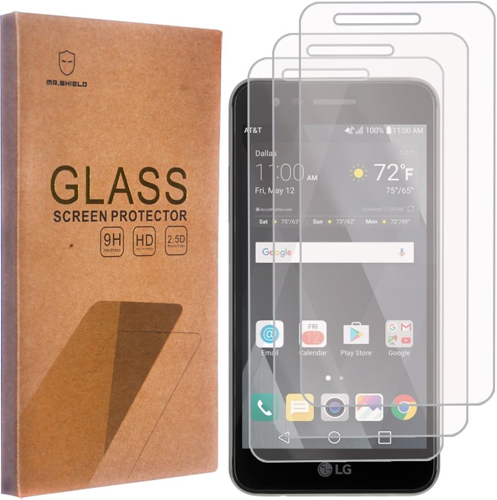 Mr.Shield [3-PACK] Designed For LG “Phoenix 3” [Tempered Glass] Screen Protector with Lifetime Replacement
