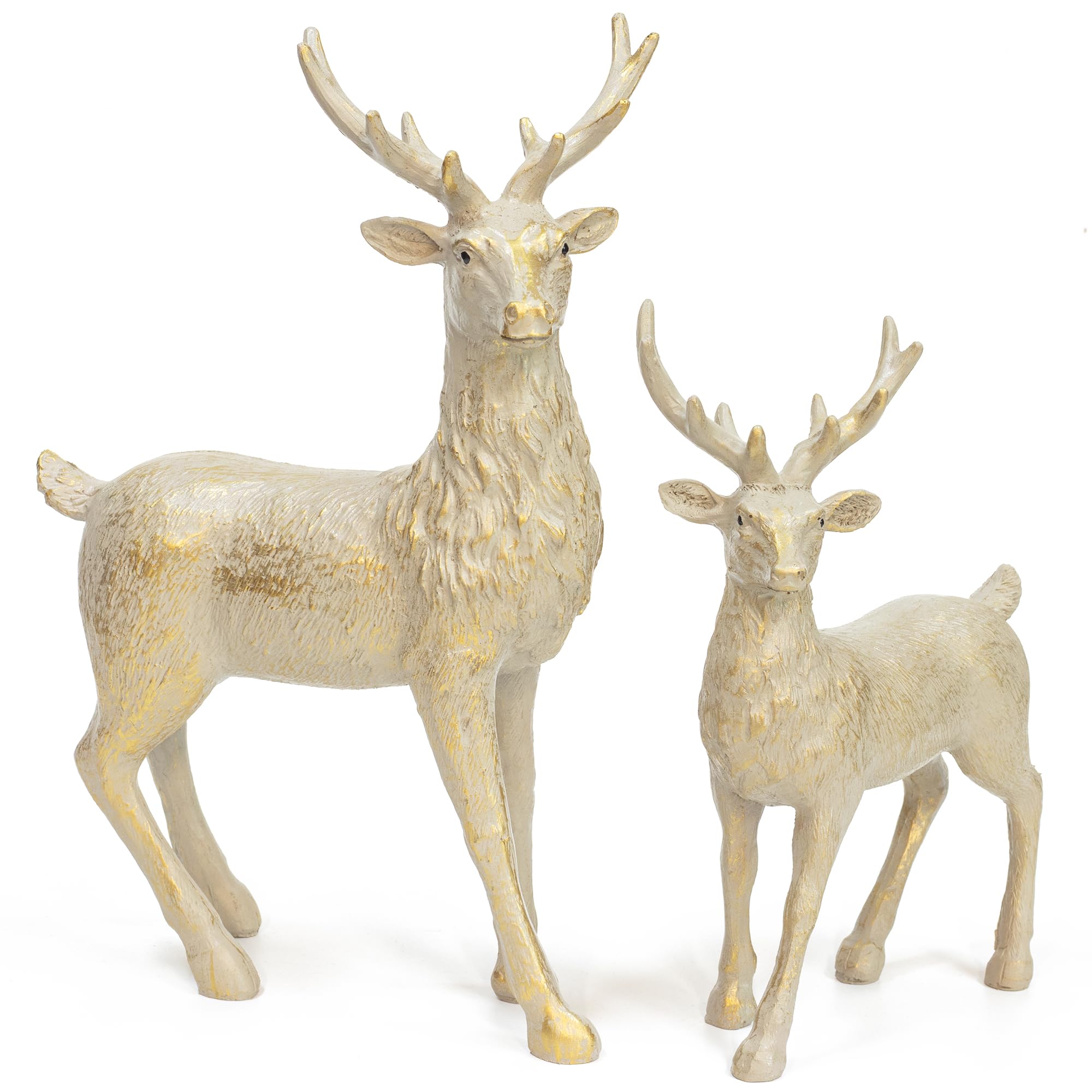 Amazon.com: KI Store Set of 2 Resin Standing Deer Figurine
