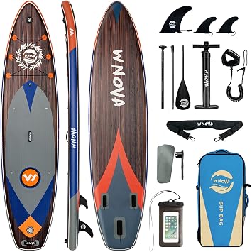116" 34" Extra Wide Inflatable Stand Up Paddle Board, Stable SUP with Premium SUP Accessories and Non-Slip Comfort Deck for Adults & Youth of All Skill Levels